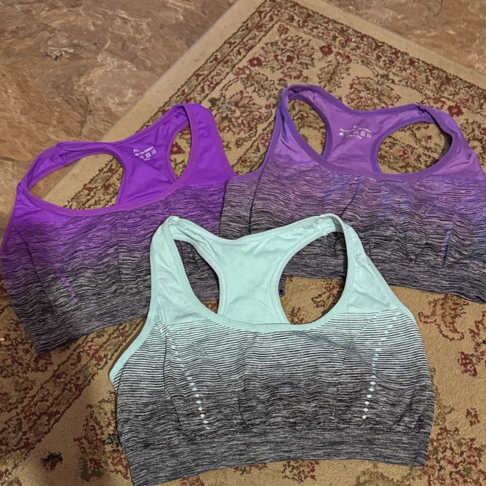 Vibrant Ombre Sports Bra Trio